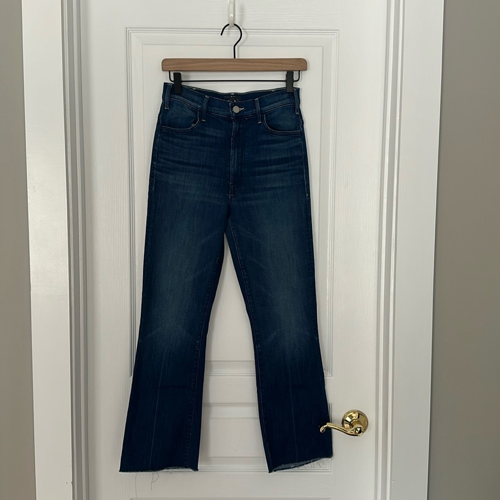 Mother hustler ankle fray jean